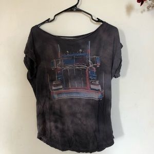 Open Neck Graphic T-shirt